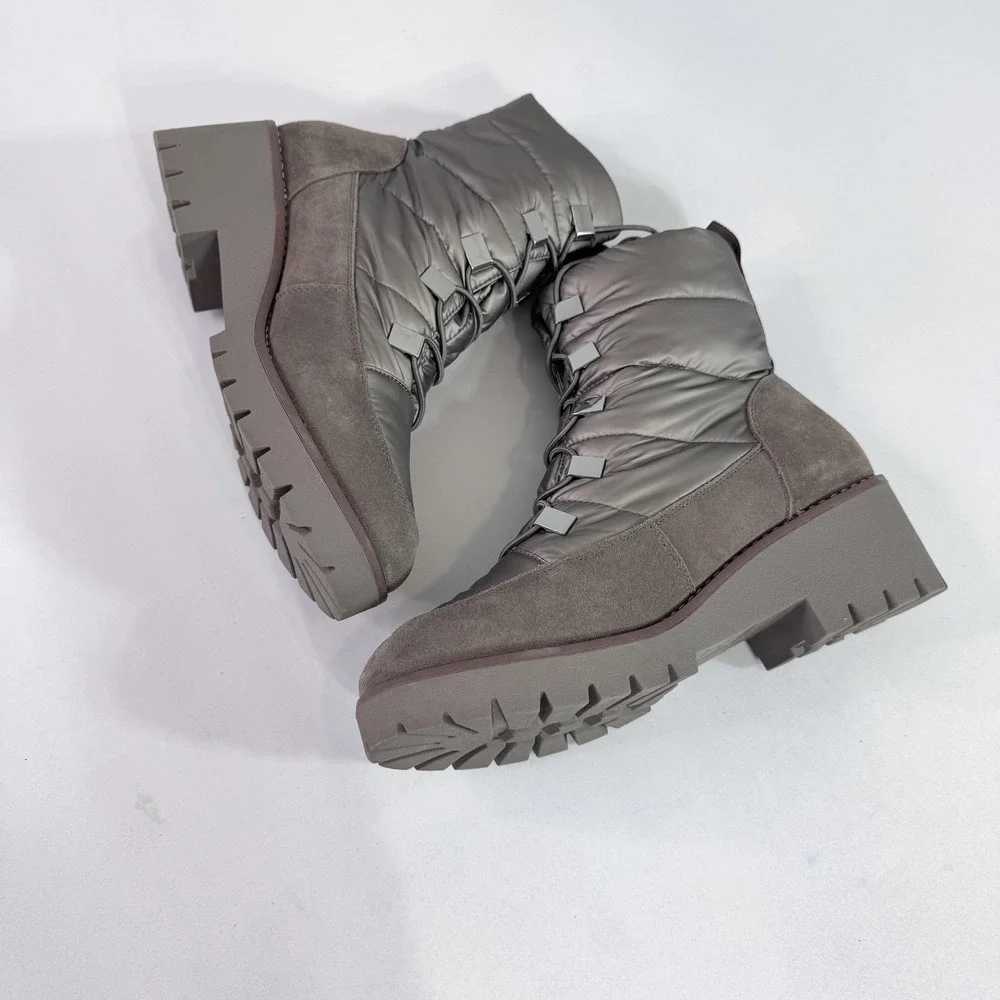 Blondo Daylor Boots Womens Size 11 Gray Suede Waterproof Ankle Wedge Winter Snow